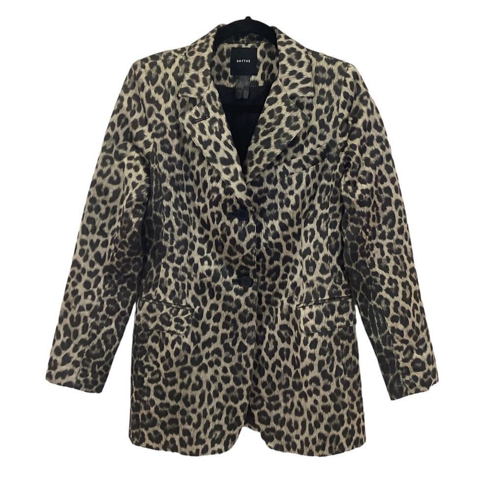 Smythe Original Boyfriend Blazer In Classic Grey Leopard Size 4 - Picture 4 of 11